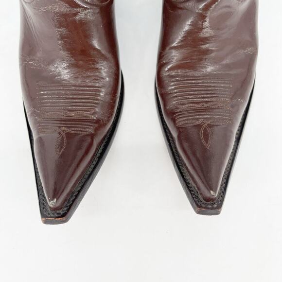 Old Gringo Brown Turquoise Eagle Elvis Patent Leather Western Cowgirl Boot sz 7 - Picture 7 of 11